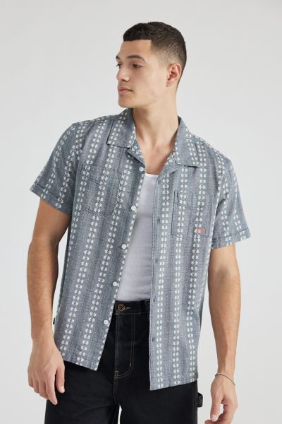Shop Dark Seas Marcos Woven Short Sleeve Shirt Top In Blue, Men's At Urban Outfitters