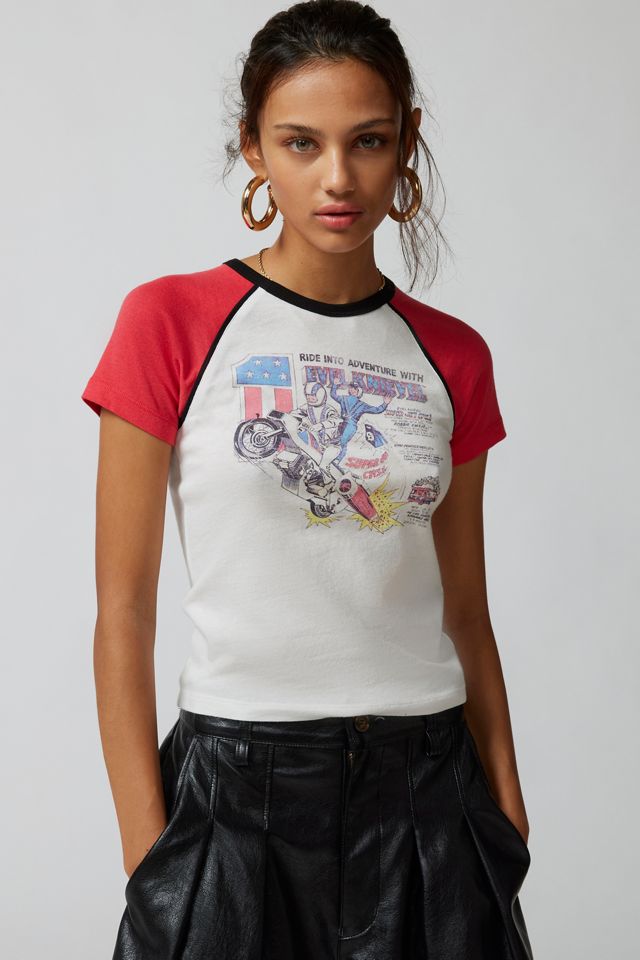 Evel Knievel Raglan Baby Tee | Urban Outfitters