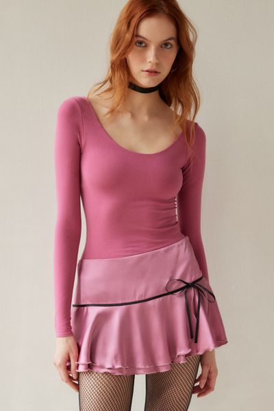 Out From Under Roux Seamless Long Sleeve Top In Fuchia, Women's At Urban Outfitters In Violet