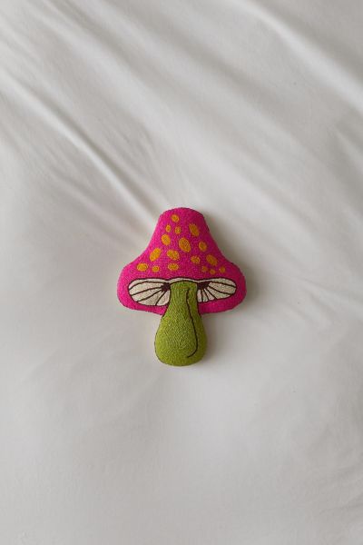 Beaded Mushroom Throw Pillow