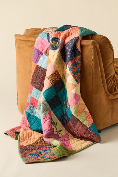 Jasmine Cotton Seed Stitch Quilted Throw Blanket