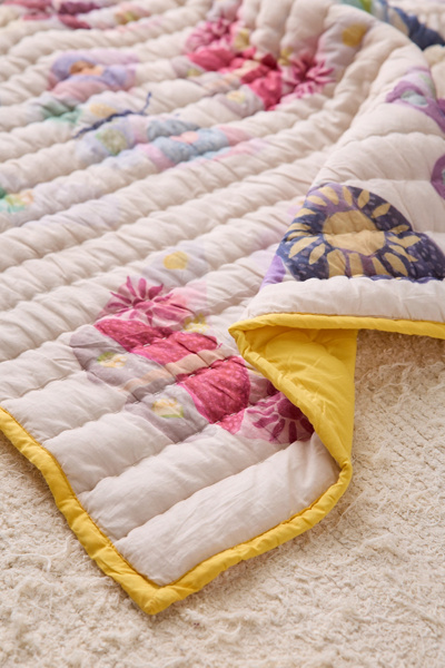 Jasmine Cotton Seed Stitch Quilted Throw Blanket