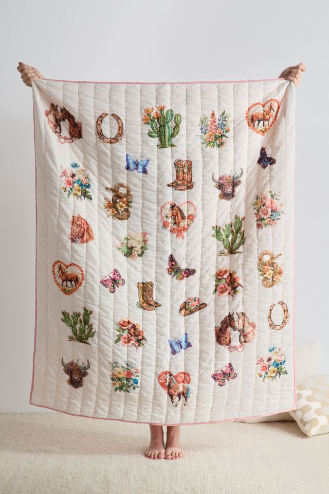 Jasmine Cotton Seed Stitch Quilted Throw Blanket