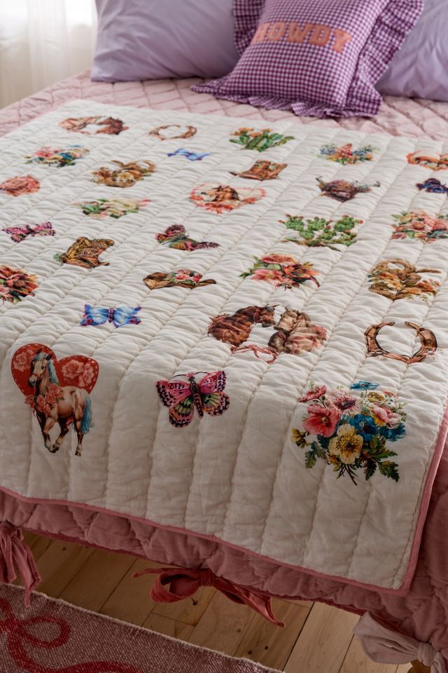 Jasmine Cotton Seed Stitch Quilted Throw Blanket