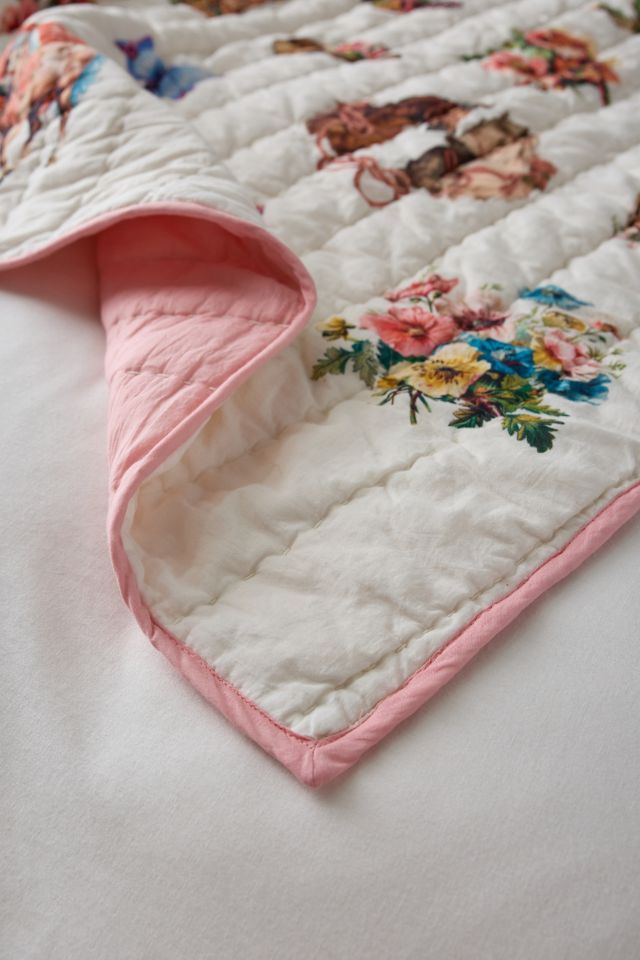 Jasmine Cotton Seed Stitch Quilted Throw Blanket
