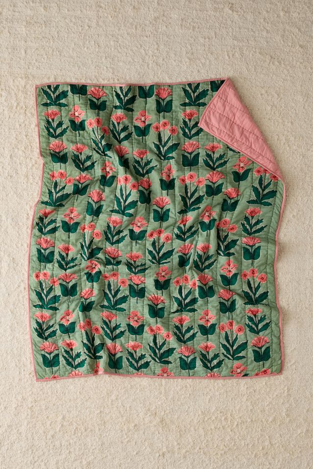 Jasmine Cotton Seed Stitch Quilted Throw Blanket #1
