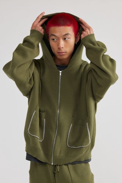 KROST UO Exclusive Blanket Stitch Full Zip Hoodie Cardigan