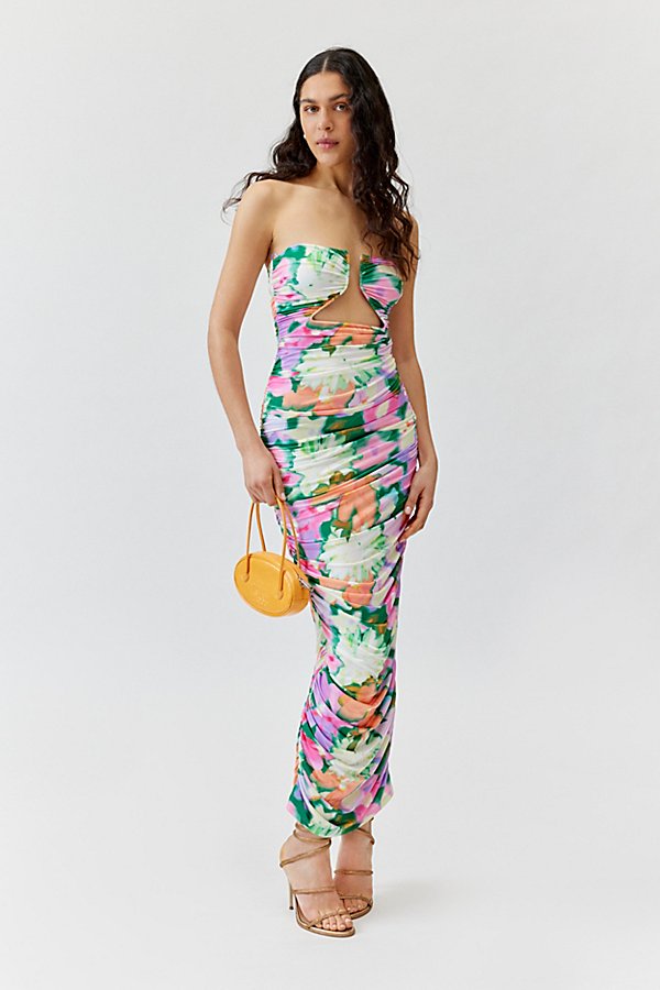 AFRM ALISHA CUTOUT MAXI DRESS IN YELLOW, WOMEN'S AT URBAN OUTFITTERS