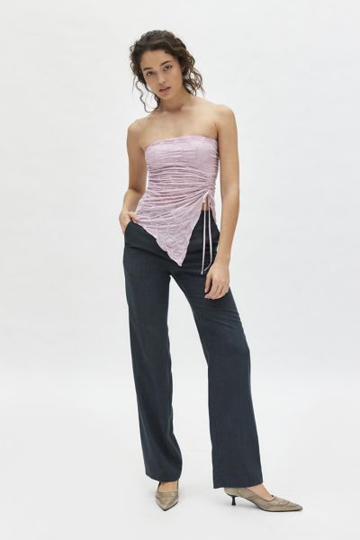 Silence + Noise Remy Textured Cropped Tube Top