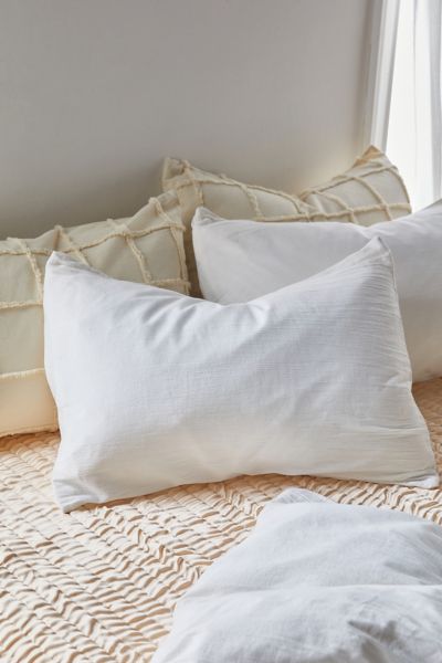 Shop Urban Outfitters Textured Cotton Sham Set In White At