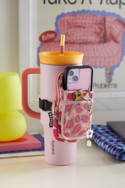 Urban Outfitters To-go Water Bottle Pouch In Strawberry At  In Pink