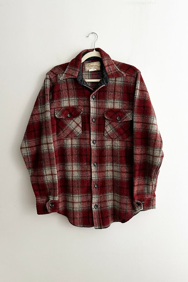 Vintage Red Wool Plaid Overshirt Urban Outfitters