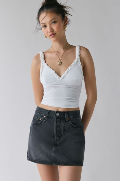 Levi's Icon Denim Mini Skirt In Dark Mirror, Women's At Urban Outfitters In Dark Mirror