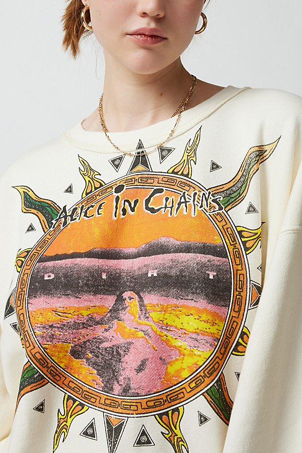 Urban Outfitters Alice In Chains Pullover Sweatshirt In Ivory, Women's At