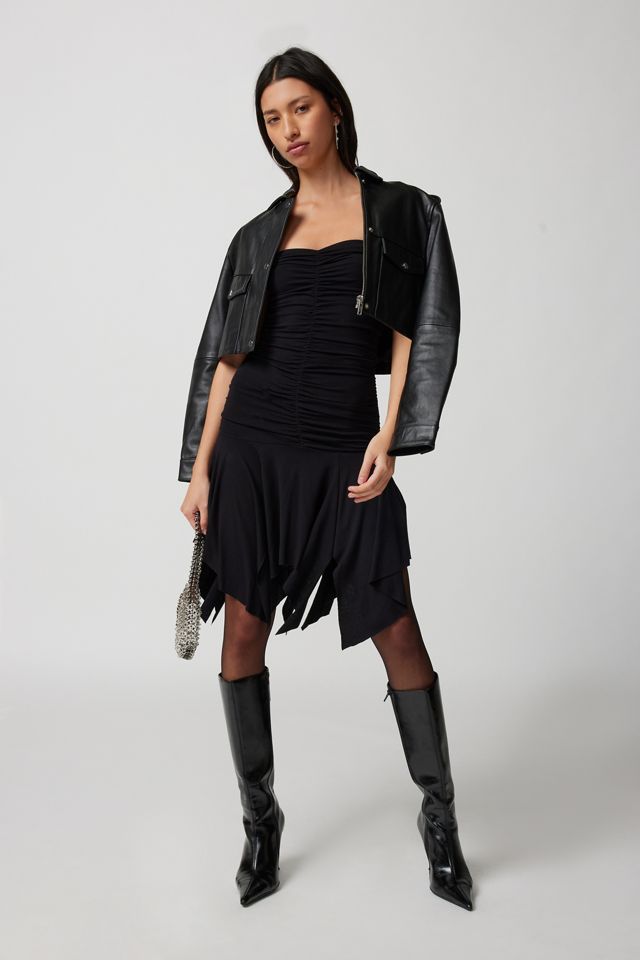 Urban Renewal Parties Remnants Ruched Hanky Hem Tube Dress #1