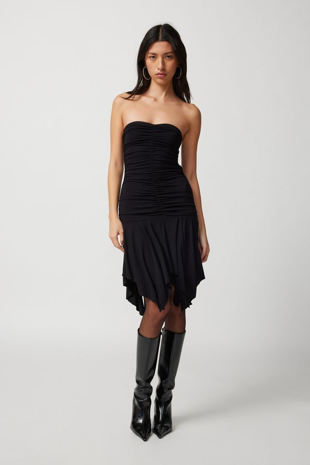 Urban Renewal Parties Remnants Ruched Hanky Hem Tube Dress #3