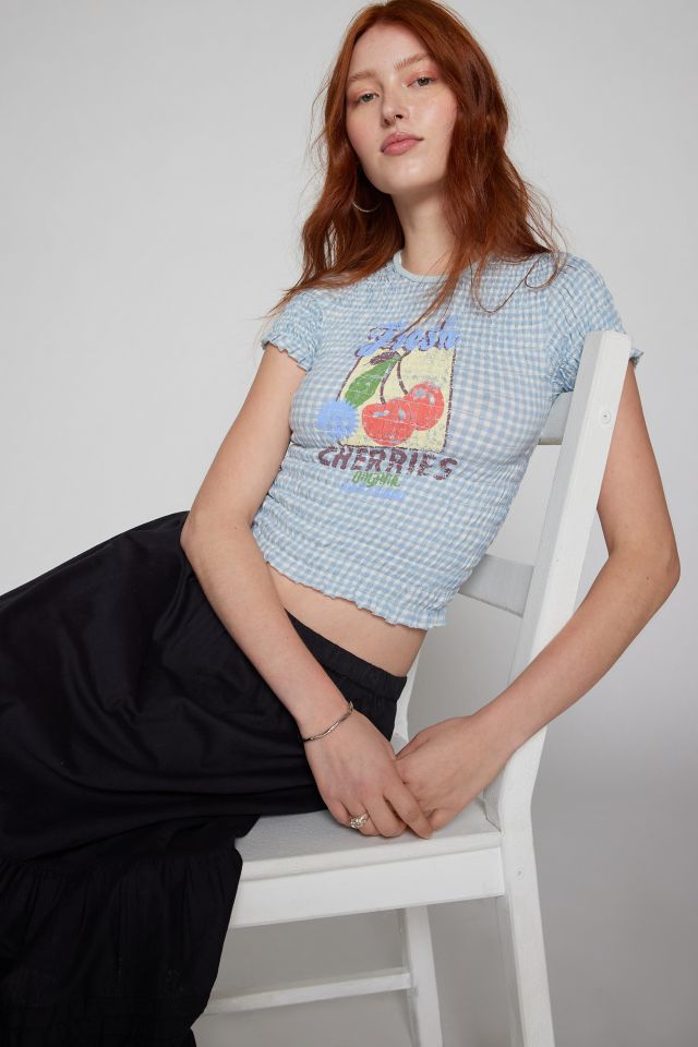 Kimchi Blue Shay Smocked Gingham Tee #1