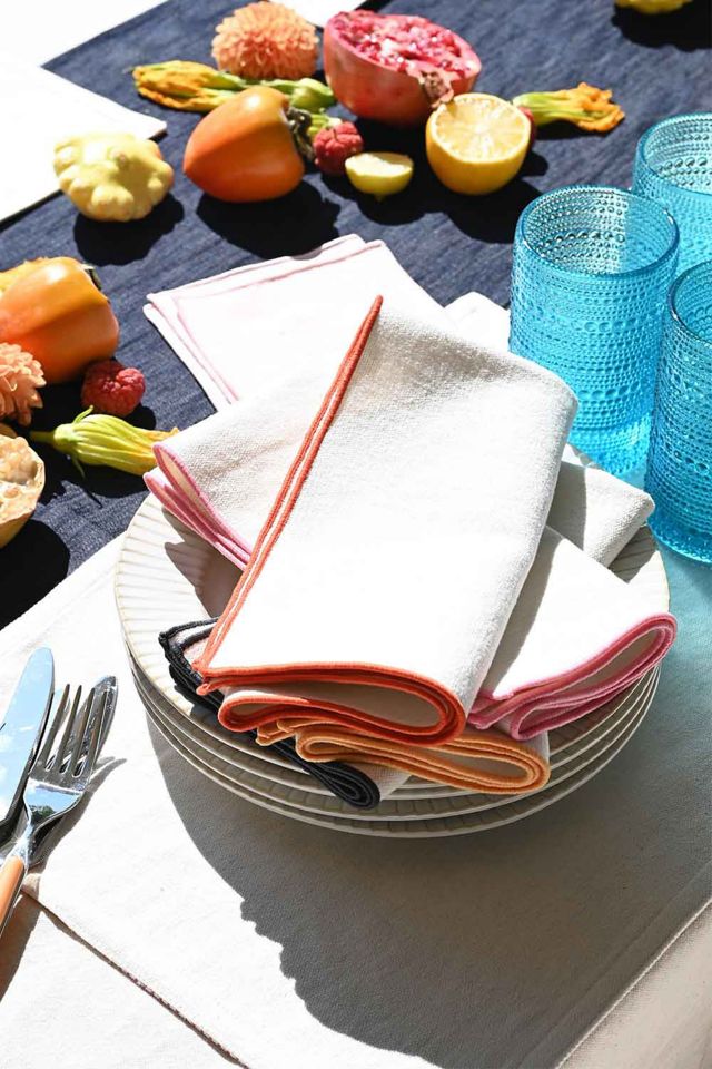Rainbow Burlap 17" x 17" Napkin Set of 4