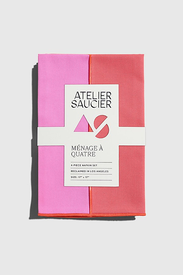 Atelier Saucier Multicolor Napkin Set In Lollipop Twill At Urban Outfitters