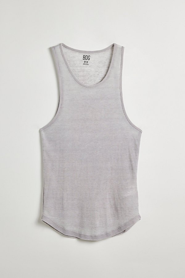 Bdg Burnout Thermal Tank Top In Light Grey, Men's At Urban Outfitters