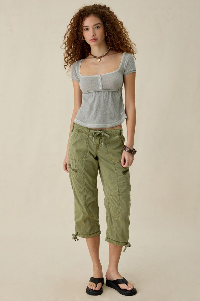 BDG Brittney Square Neck Henley Babydoll Tee #5