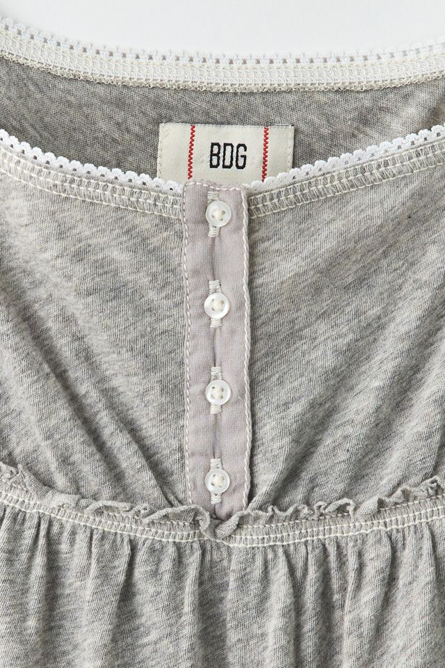 BDG Brittney Square Neck Henley Babydoll Tee #6