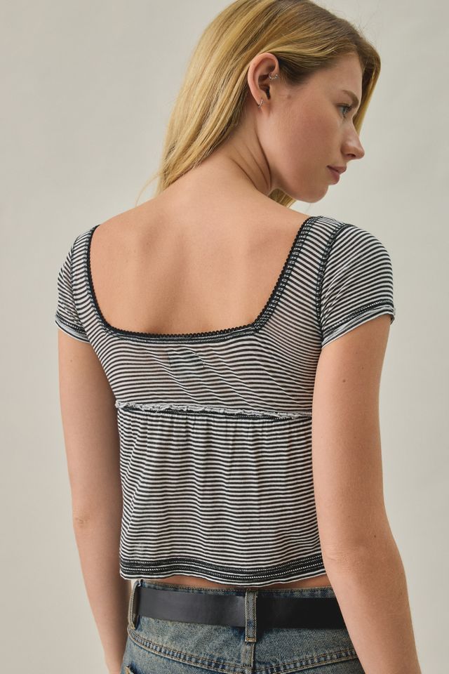 T-shirt Babydoll Henley à encolure carrée BDG Brittney #3