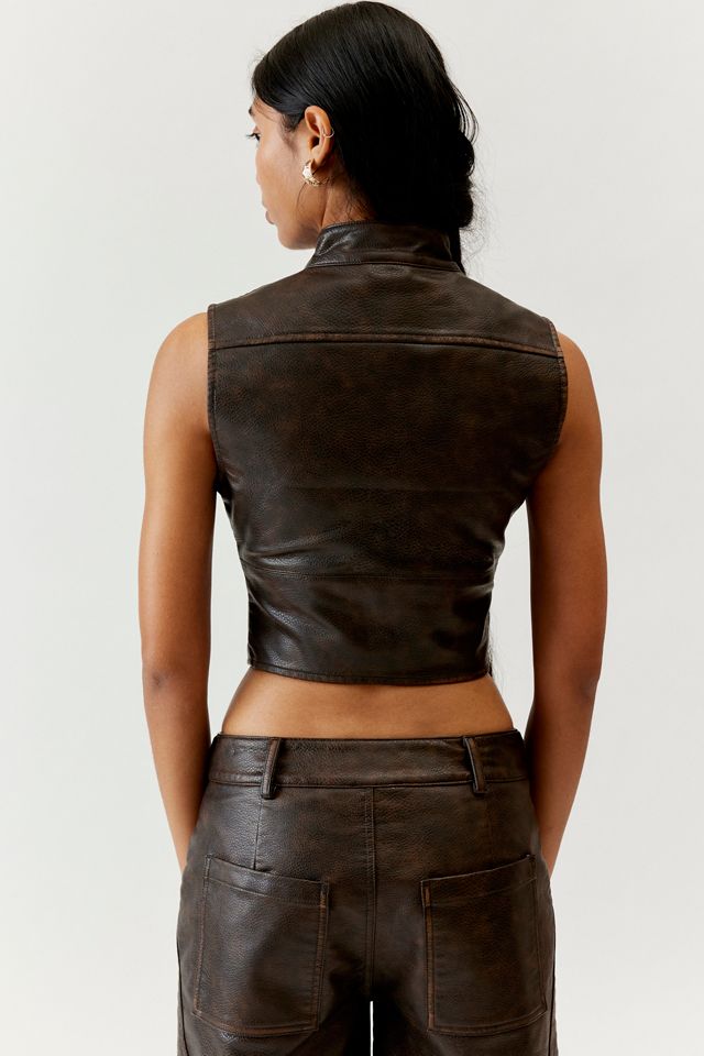 Basic Pleasure Mode Lilith Faux Leather Vest | Urban Outfitters Canada