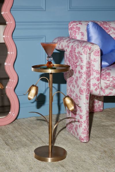 Shop Urban Outfitters Lily Of The Valley Side Table In Gold At