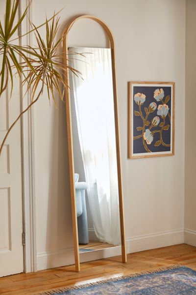 Urban Outfitters Bella Leaning Mirror In Natural At  In Brown