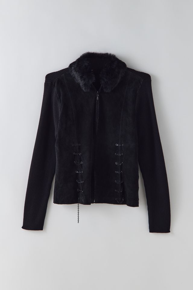 New look black suede cheap jacket