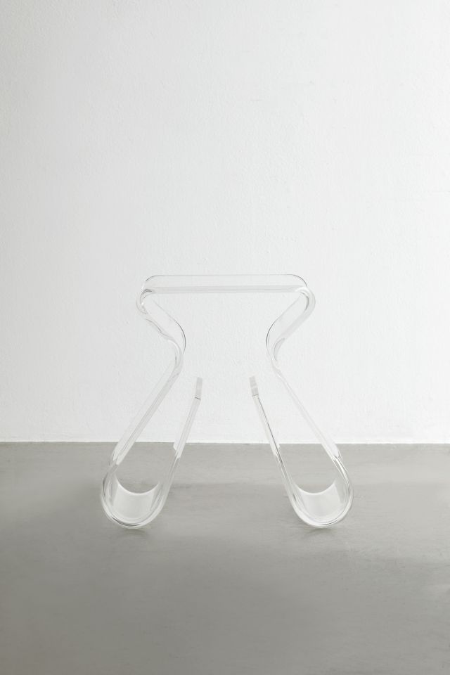 Clear Acrylic Rectangular Side Table with Storage