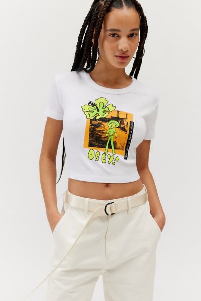 Shop Obey You Have To Dream Baby Tee In White, Women's At Urban Outfitters