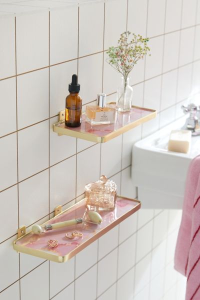 Urban Outfitters Agate Wall Shelf In Pink At