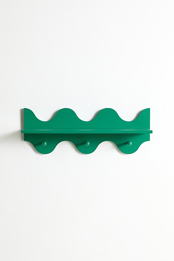 Urban Outfitters Roma Wall Multi-hook Shelf In Green At