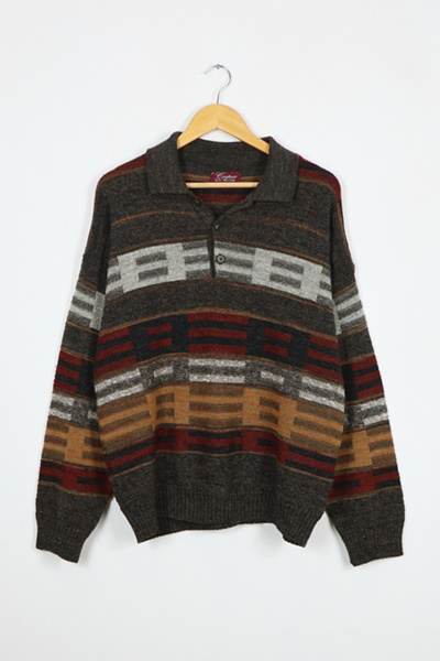 Retro Short-Sleeve Polo Sweater