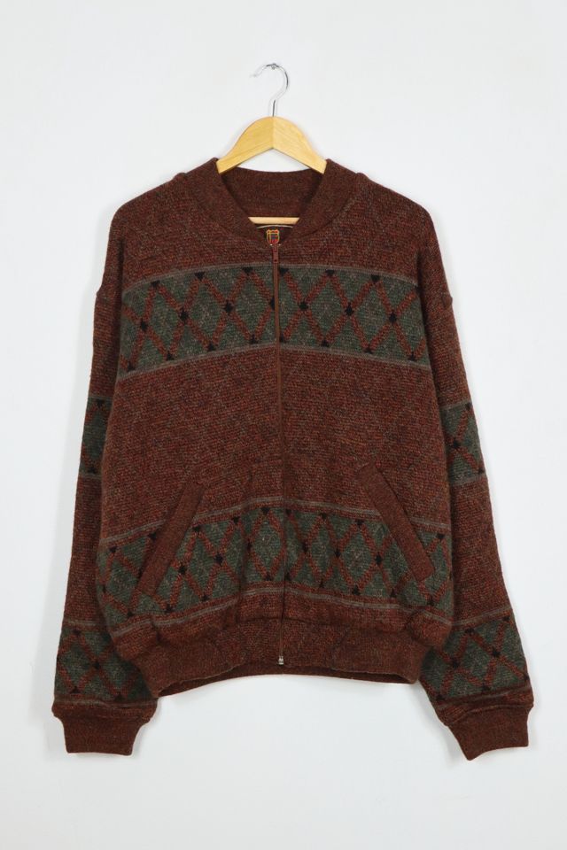 Vintage Heavyweight Full Zip Sweater | Urban Outfitters