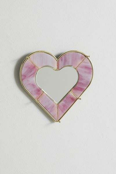 Heart Stained Glass Jewelry Storage Mirror