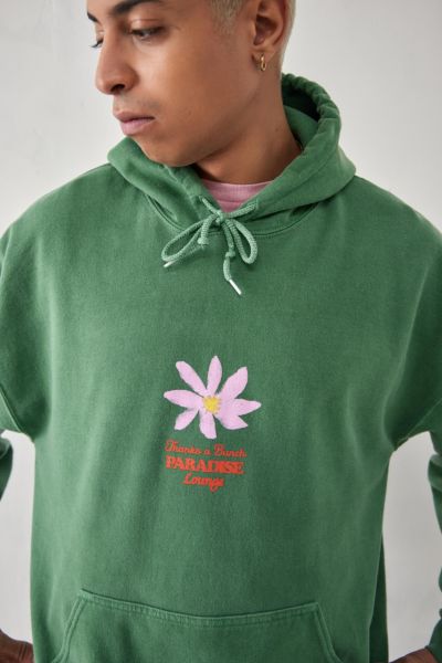 UO Green Flowers Hoodie Sweatshirt