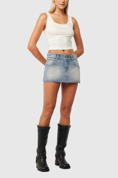 Abrand Jeans 99 Low Denim Skirt In Caitlin, Women's At Urban Outfitters