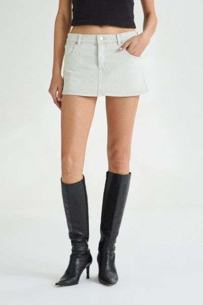 Abrand Jeans Abrand 99 Low Denim Skirt In Chalk