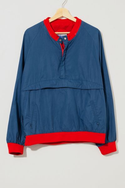 Vintage 1980s Distressed Two Tone Pullover Windbreaker Jacket