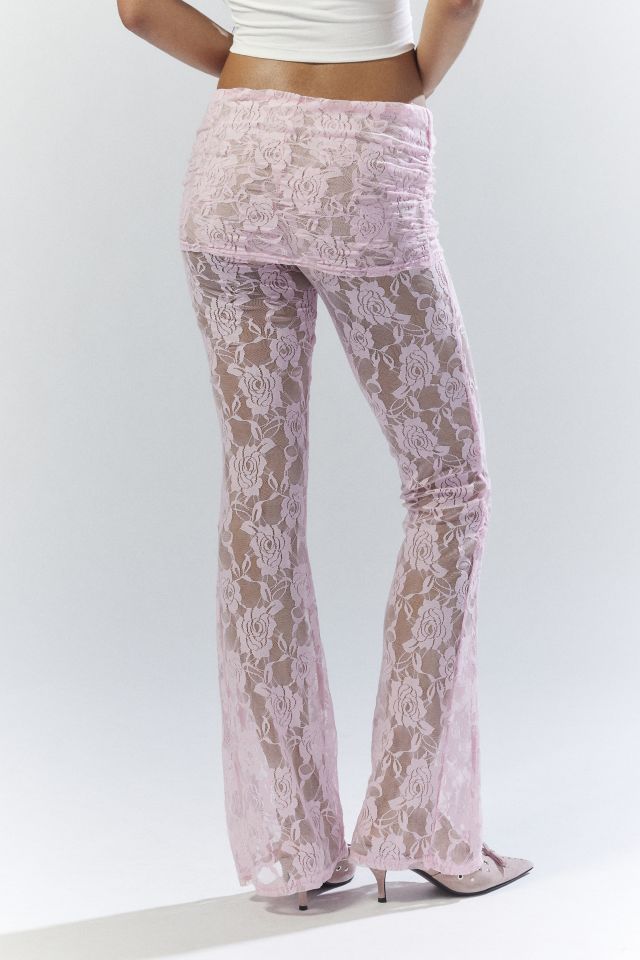 Zemeta Flower Mesh Skirt Pant | Urban Outfitters