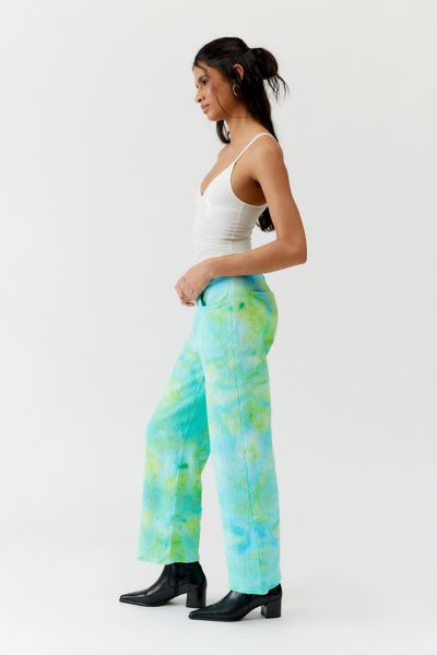 Riverside Tool & Dye Tie-dye Quilted Flare Pant In Sea Glass, Women's At Urban Outfitters In Sea Glass