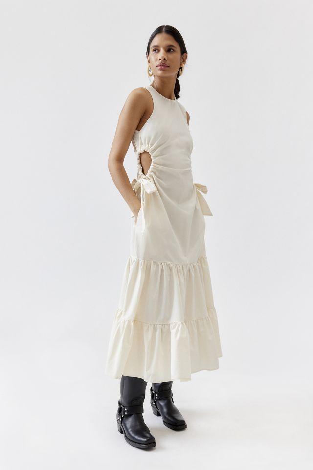 ESTHE Cotton Tiered Midi Dress #1