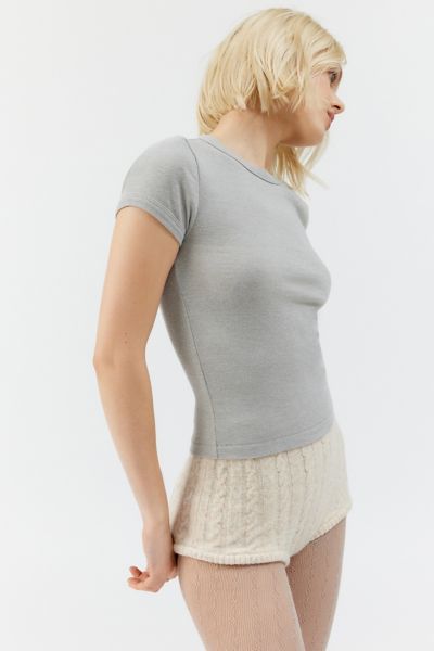 Bdg Too Perfect Short Sleeve Tee In Grey, Women's At Urban Outfitters