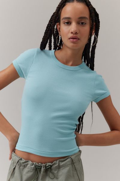 Shop Bdg Too Perfect Short Sleeve Tee In Light Blue, Women's At Urban Outfitters
