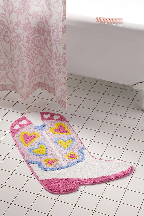 Shop Urban Outfitters Cowgirl Boot Bath Mat In Cream At