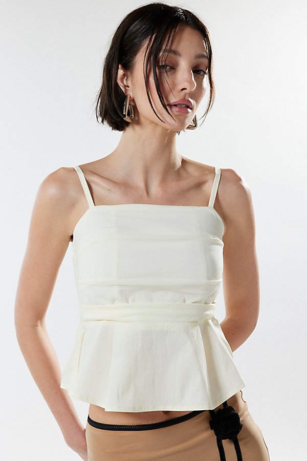 Zemeta Milk Blow Peplum Cami In Ivory, Women's At Urban Outfitters