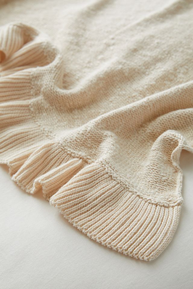 Jeté en tricot à volants #1